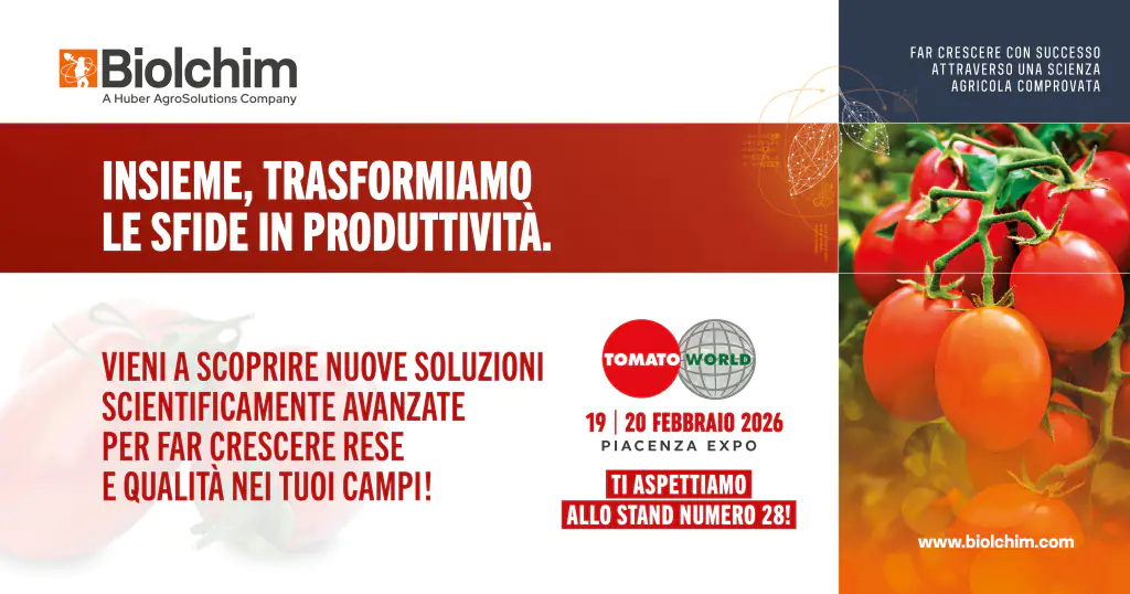 Biolchim a TomatoWorld 2026: innovazione per la filiera del pomodoro da industria
